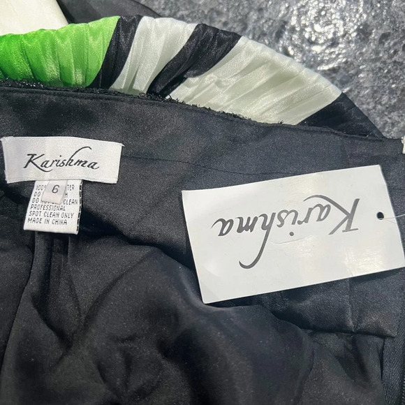 NWT Karishma Green Black Halter Formal Gown $150 - Picture 10 of 12